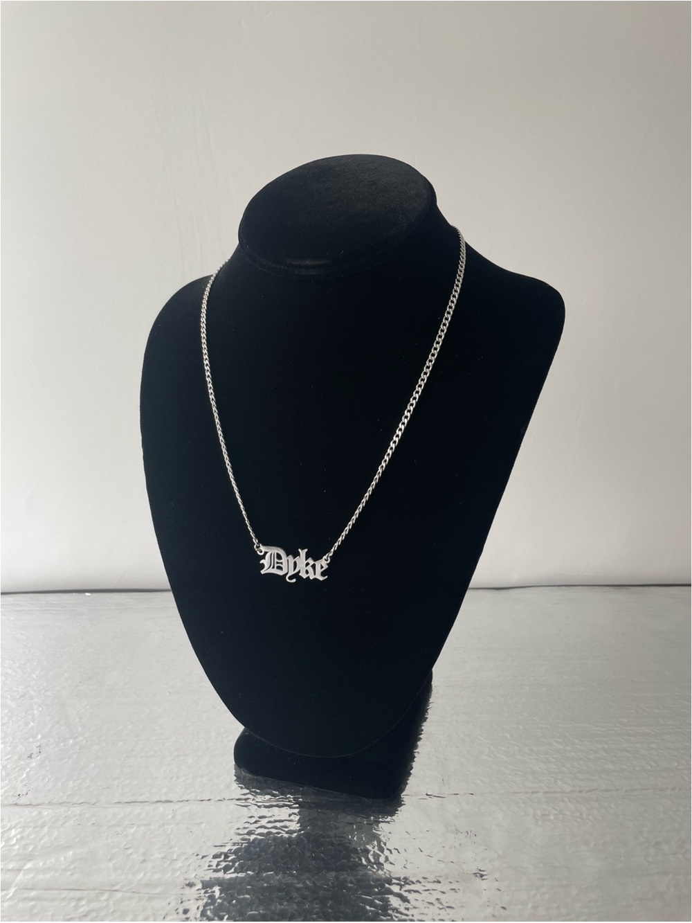 DYKE lesbian necklace stainless steel chain silver